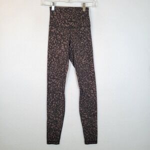 Lululemon Womens Align High Rise Leopard Leggings Pants Women Size 2 Brown Yoga
